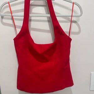 Red Halter Neck Women's Top